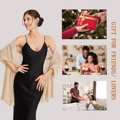 Shawls and Wraps for Evening Dresses Sheer Chiffon Women Elegant Soft Silky Wraps Wedding Bridal Scarf - color: Champagne（beige）, size: 79*26‘’