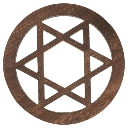 PRETYZOOM Unique Wall Hanging Wood Carving Altar Decor Spiritual Decor Flower of Life Art