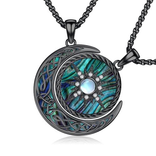 Yin Yang Necklaces for Women Men 925 Sterling Silver Pendant Necklace Yin Yang Jewelry for Women Men Couples - style: Sun moon#8