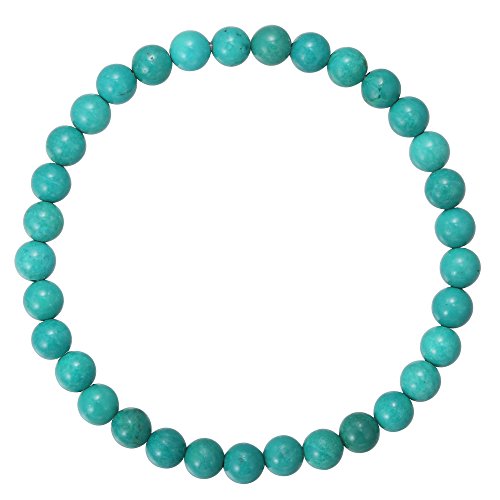 BRCbeads Gemstone Bracelets Natural Gemstone Birthstone Handmade Healing Power Crystal Beads Elastic Stretch 7.5 Inch Gift Box Unisex - color: Green Turquoise