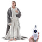 Westinghouse Electric Snuggle Throw Blankets with Foot Pocket, Wearable Heated Blanket with Sleeves, 6 Heating Levels & 2 to 10 Hours Heating Time Settings, 50 * 70"+18", Light Grey - color: Light Grey&ivory, size: 70*50" Heated Snuggle Blanket