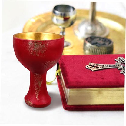 Amosfun 1pc Holy Cup Resin Goblet for Altar Decoration Ceremonial Sacrifice Tool Elegant Tabletop Religious Ornaments for Worship Use