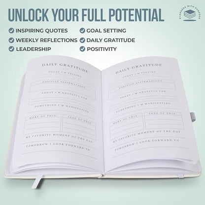 Gratitude & Wellness Daily Journal Bundle 90-Day Guided Self-Care & Reflection Planners for Mindfulness, Positivity & Goal Setting with Prompts - White Color