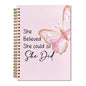 Pink Butterfly Inspirational Spiral Notebook 5.5x8.3, She Believed She Could So She Did Motivational Journal, Inspirational Encouragement Gifts for Women, Pink Office Supplies - color: Notebook-14
