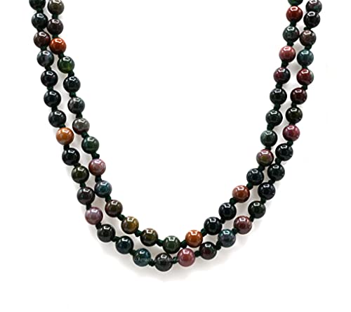 Amazing Gemstone Bloodstone Mala Knotted - color: Bloodstone, style: Knotted