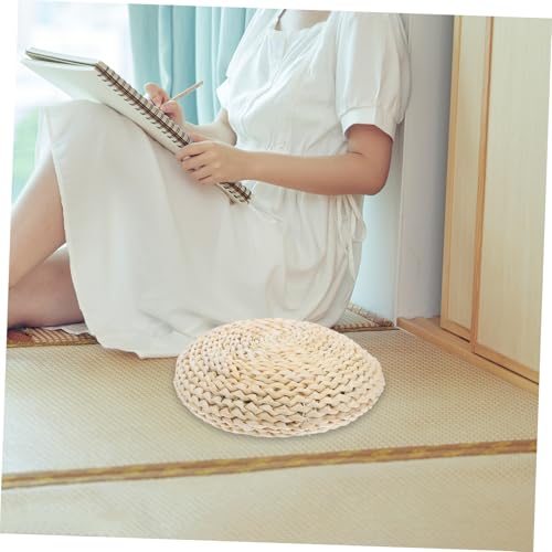 VALICLUD 1pc Space Cotton Round Straw Braid Cushion Yoga Mat Meditation Seat Hand-Woven
