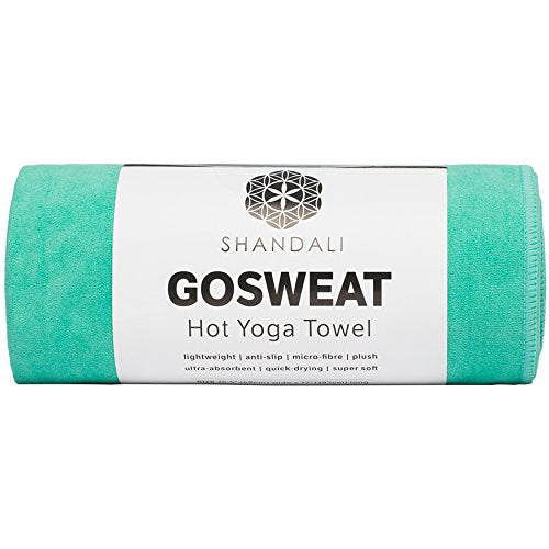 Shandali GoSweat Non-Slip Hot Yoga Towel with Super-Absorbent Soft Suede Microfiber in Many Colors, for Bikram Pilates and Yoga Mats. - color: Teal, size: 72.00" x 26.50"