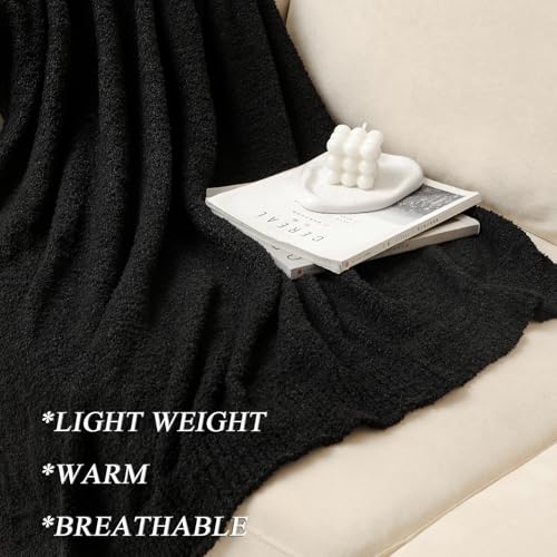 bearberry Super Soft Fluffy Throw Blanket Lightweight Cozy Warm Bed Blankets for Couch Bed Sofa All Season (Black, 60”x80”) - color: Black, size: Twin(60″x80″)