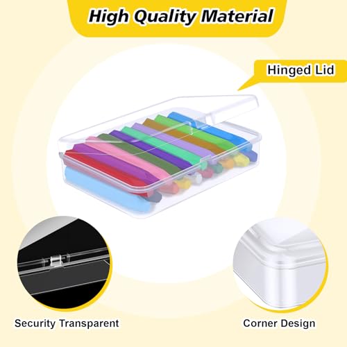 16 Pcs Plastic Crayon Box, Mini Plastic Storage Containers with Lid, 4.5x3.4 Inches Clear Rectangle Box Small Storage Boxes for Crafts, Jewelry Beads, Office Supplies (Clear) - color: Clear