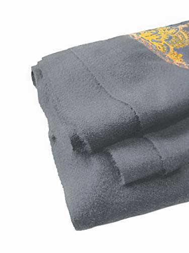 Urban CoCo Women's Embroidered Oversize Tassel Shawl Scarf Wraps for Women - color: #2-gray