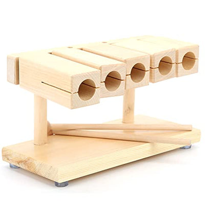 Wood Percussion Block, 5 Tone Rhythm Maple Clapper with Hammer for Children Rhythm Lessons, Folk Instrumental Ensemble