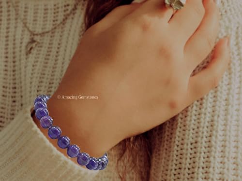 Amazing Gemstone Crystal Bracelet for Women Men's Gifts - Protection Healing Crystal Bracelet - 8mm Gemstone Beaded Stretchable Bracelet Pulseras Para Hombres Mujer Stocking Stuffers Mothers Day Gift (Amethyst) - color: Amethyst