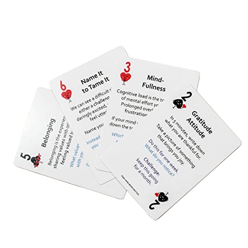 Mind Brain Emotion 52 Essential Coping Skills Cards - Self Care Exercises for Stress and Social Anxiety Relief - Resilience, Emotional Agility, Confidence Therapy Games for Teens, Adults