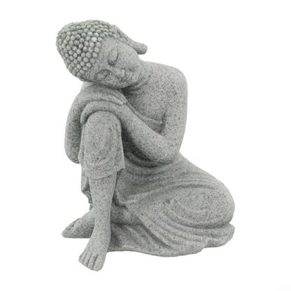 Buddha Statue, Handmade Sandstone Resin for SCULPTURE, Creative Zen Garden Aquarium Fish Tank Home Decor, Contemplate Pose 7.7x10.3x13.2cm(S)