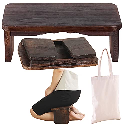Kneeling Chair,Meditation Bench Kneeling Stool,Perfect Wooden Kneeling Stool Ergonomic Kneeling Meditation Yoga Bench, with Locking Hinges, for Tea Ceremony, Yoga, Praying, Deep Meditation Bench(Black - color: Black