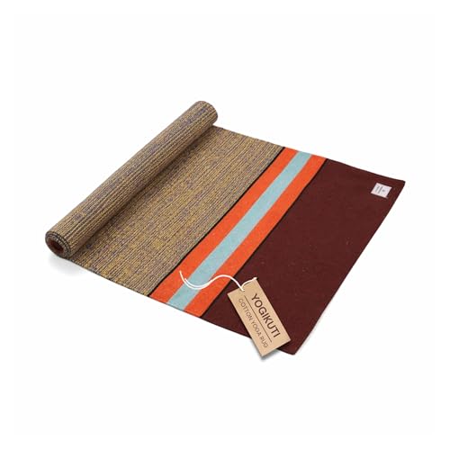 Yogikuti 100% Cotton Yoga Rug/Natural Woven Yoga Mat/Breathable Non-Slip Yoga Carpet for Ashtanga, Iyengar & Meditation Practice/Foldable & Eco-Friendly Yoga Mat