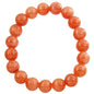 Falari 10mm Natural Semi Precious Gemstone Stretch Bracelet Unisex - color: Peach Quartz