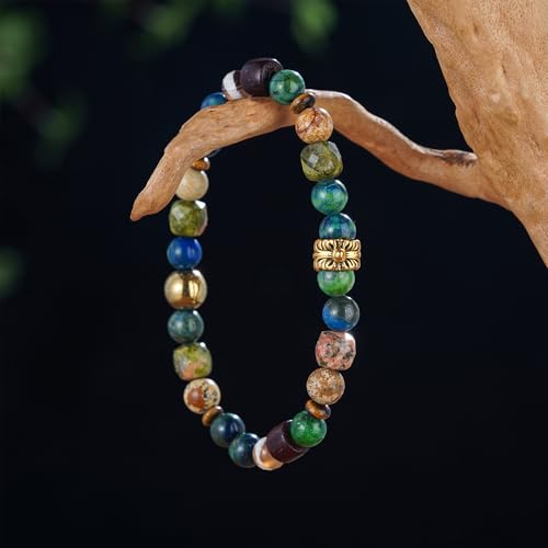 Boho Bead Bracelet for Women, Handmade Natural Stone Gold Silver Beaded Colorful Bracelets Trendy Jewelry Gifts for Lover, Mom, Friends - color: Gold