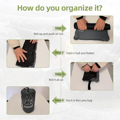 Inflatable Stadium Seat Cushion, Portable Self Inflating Outdoor Seat Cushion for Stadium, Airplane, Travel, Camping, Car & Office