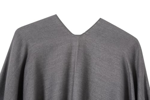 Women's Shawl Wrap Poncho Cape Cardigan Open Front Coat Shawl Wrap Scarf for Spring Fall Winter - color: Grey Pink