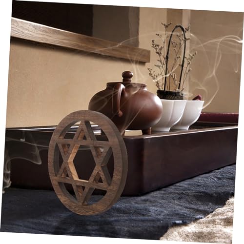 Homoyoyo Hand Carved Wooden Altar Tiles - Rustic Round for Astrology - 20x20cm Decor