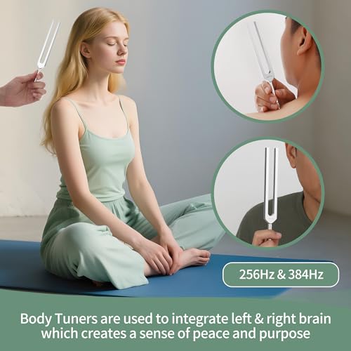128 hz Tuning Fork Healing Instrument Tuning Forks for Meditation Yoga and Chakra Energy Sound Therapy & Stress Relief - Perfect Spiritual Gift for Women & Men