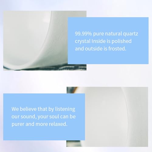 Hye-eun Crystal Singing Bowl Set 432Hz 7-Piece White Frosted Quartz Sound Bowls for Meditation, Chakra Healing & Yoga, includes Mallets & Beige Carrying Bags (6-12 inch, 7 Tones A B C D E F G) - color: 6-12inch 432hz White 7pcs