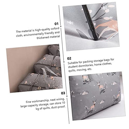 Ciieeo 1pc Quilt Storage Bag Capacity Household Packing Pouch Oxford Cloth Clothes Organizer for Home Dormitory for Grey
