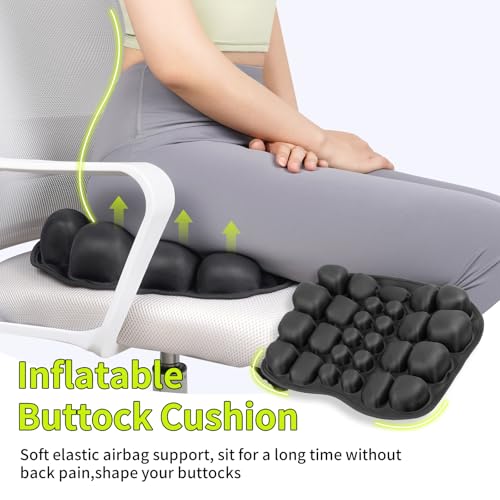 Ergonomic Office Chair Cushion with Lumbar Support Pillow for Tailbone Pain Relief and Pressure Relief, Portable Seat Cushion for Office Chairs and Car Seats