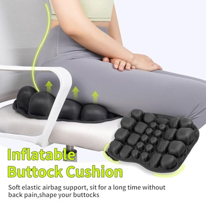 Ergonomic Office Chair Cushion with Lumbar Support Pillow for Tailbone Pain Relief and Pressure Relief, Portable Seat Cushion for Office Chairs and Car Seats