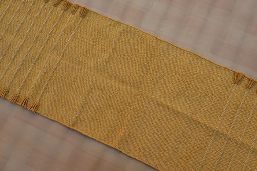 Jaipur art & Rugs Organic Cotton Yoga Mat - Eco-Friendly Hand-Woven Rug - Non Slip & Thick (24”x72”x5mm) for Everyday Fitness at Home - Comfortable Extra-Long - color: Yellow