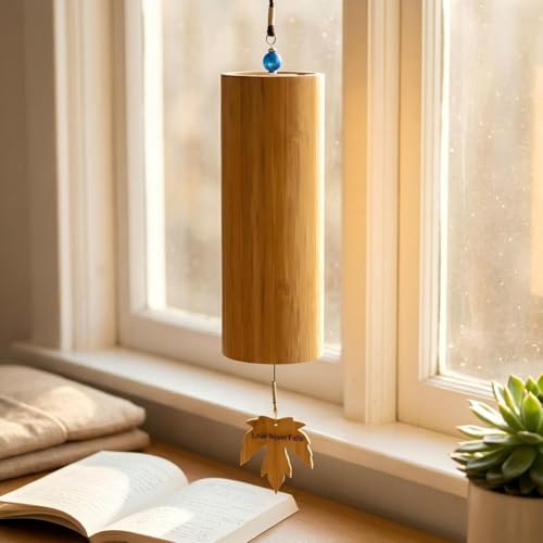 Bamboo Wind Chime-432Hz Tuned for Alpha Wave Relaxation, Focus & Meditation-Handmade Minimalist Sound Healing Tool for Yoga/Home Office/Musical Teaching Classroom/Gifting - color: G