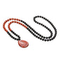COAI Thumb Worry Stones Necklace for Men Women, Handmade 108 Mala Beaded Necklace for Women Men 8MM - style: Onyx & Red Jasper