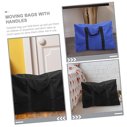 GALPADA 2pcs Oxford Cloth Quilt Storage Bag Heavy-duty Multi-use Organizer for Moving Travel and Home Zipper Closure Carrying Handles Blue Black