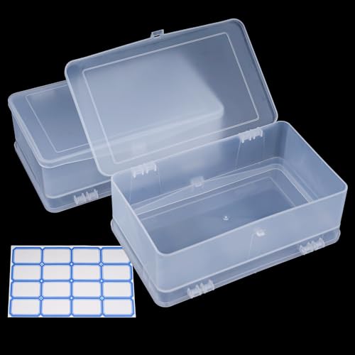 Plastic Storage Personal Box for Nail, 2 Pack Double-Layer Nail Implement Storage Box Organizer Case Manicure Tool Box for Nail Pedicure Supply Tools (C-clear-2pcs)