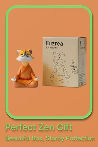 Zen Fox Figurine, Meditating Fox Buddha Statue for Home Decor, Living Room, Yoga & Meditation Accent, Shelf, Table, Desk Decor, Outdoor Garden Decor, Gifts for Women