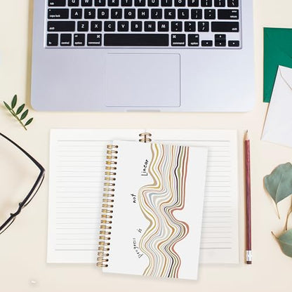 BearCake Positive Affirmations Gifts, Inspirational Motivational Notebook Journal Inspirational Gifts for Women,Progress is not Linear Hardcover Spiral Notebook 5.5x8.3 - color: physiotherapy-linear