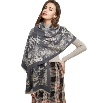 EXTREE Scarfs for Women Pashmina Silky Shawl Wrap for Evening Dressing Blanket Open Front Poncho Cape
