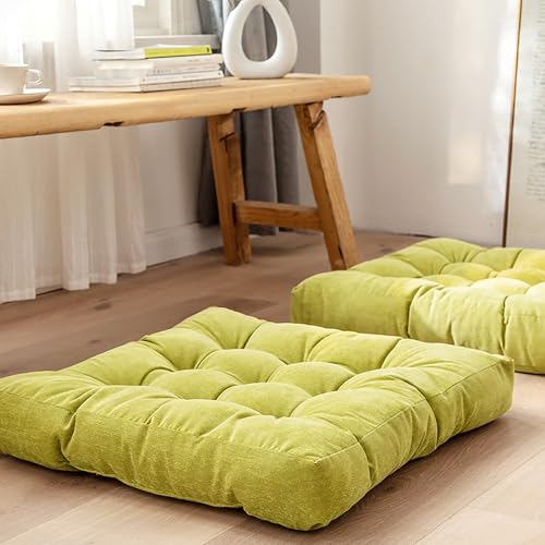 Square Meditation Pillow, Large Floor Pillow Cushion,Solid Thick Tufted Seat Cushion Janpanese Quilted Chair Mat for Balcony Bedroom Tatami Living Room(55x55cm, B) - color: B