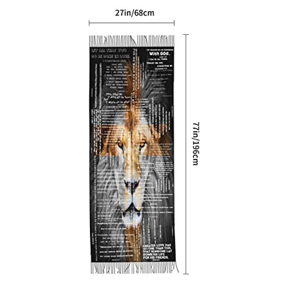 Bible Verse Christian Lion Prayer Religious Scarf Pashmina Shawls Wraps Evening Dress Bridesmaid Wedding Bridal Scarves - color: Inspirational