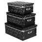 XUCHUN Foldable Storage Boxes with Lids 3 Pack Plastic Collapsible Storage Bins with Handles for Clothes, Cosmetic,Books - color: Black 3 pcs