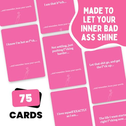 Viral Studios Know Your Worth – 75 Daily Affirmation Card Deck for Confidence, Self-Love & Empowerment – Motivational Cards with Quotes for Women, Teens & Adults – Sassy Self-Care Gift