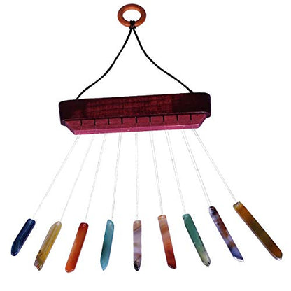 Rockcloud Agate Slices Geode Wind Chime Home Garden Decoration Figurine - color: Coloured