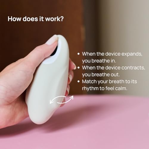 Moonbird Breathing Tool for Relaxation & Sleep Support – Guided Breathwork for Calm, Meditation & Stress Support – Portable & Rechargeable – Soft White