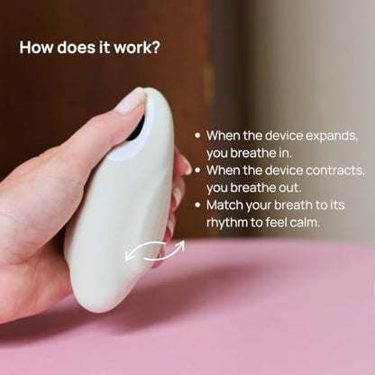 Moonbird Breathing Tool for Relaxation & Sleep Support – Guided Breathwork for Calm, Meditation & Stress Support – Portable & Rechargeable – Soft White