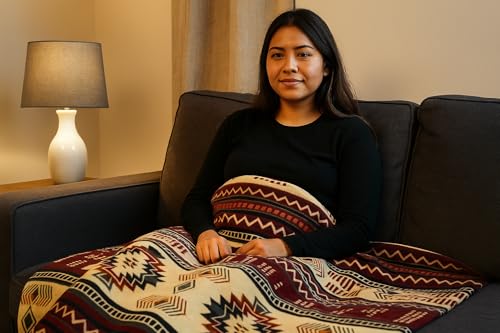 AHUAY Premium Hypoallergenic Alpaca Wool Blanket – Ultra Soft Warm Lightweight Andean Geometric Throw, Handmade in Ecuador (Red, Throw) - color: Rojo, size: Throw (47" x 78")