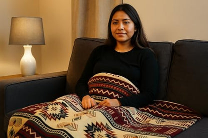 AHUAY Premium Hypoallergenic Alpaca Wool Blanket – Ultra Soft Warm Lightweight Andean Geometric Throw, Handmade in Ecuador (Red, Throw) - color: Rojo, size: Throw (47" x 78")