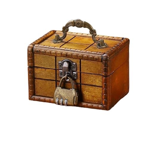 Vintage Wooden Storage Box Portable Handled Organizers Bucolic Wooden Keepsakes Box for Home Decors Jewelry Accessories