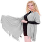 CJ Apparel Solid Color Tassels Design Nepalese Shawl Scarf Wrap Stole Throw Head Wrap Pashmina Gift Hand Made in Nepal New - color: Light Grey 442