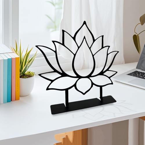 Metal Lotus Flower Tabletop Decor, Lotus Abstract Table Decor, Meditation Accessories, Zen Flower Art, Flower Center Pieces Decoration for Table, Spiritual Gifts